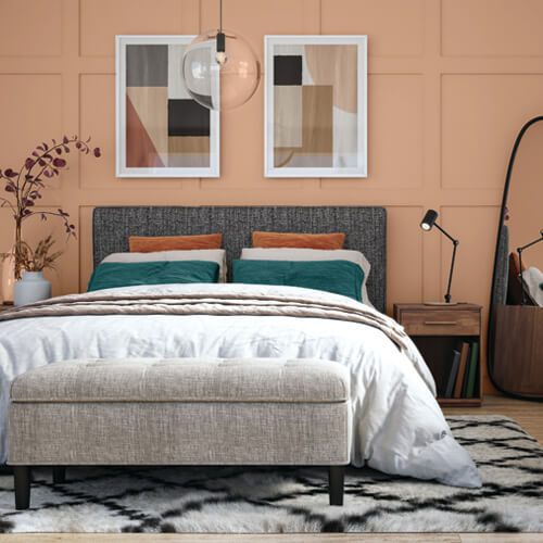 Light clay color bedroom
