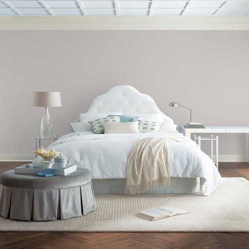 Bedroom painted with Pewter gray