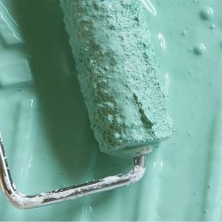 Light green paint with roller