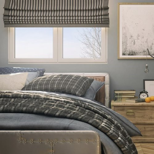 Gray contemporary bedroom