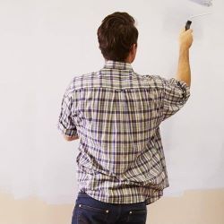 Painting wall with roller