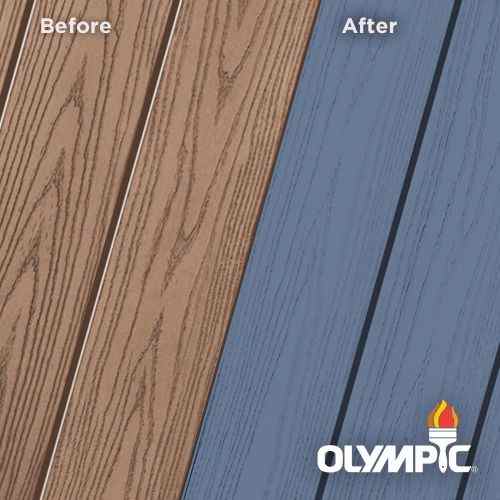 Zoom up of lighter brown wooden panels and dark green wooden panels