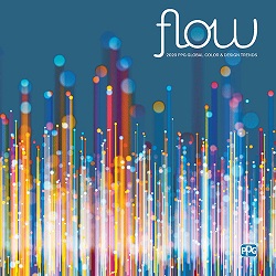 Beams of color shooting up from bottom with circles on end with word "flow" on top right with PPG logo on bottom right