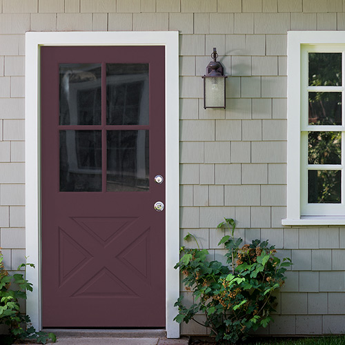 Exterior house painted with Gray Stone, and White Trim