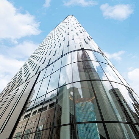 Angled view of "The Tower At PNC Plaza" skyscraper