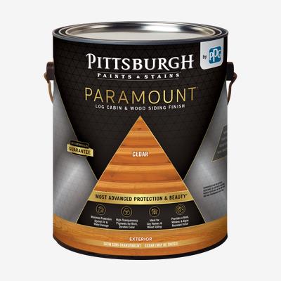 PITTSBURGH PAINTS & STAINS<sup>®</sup> PARAMOUNT<sup>™</sup> Log Cabin & Wood Siding Finish